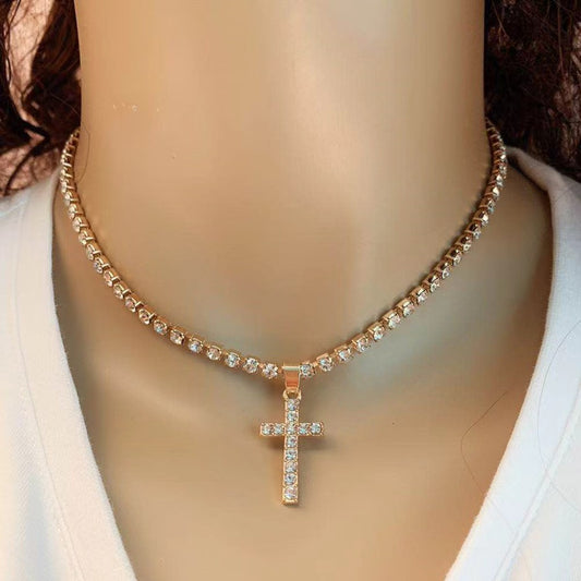 CROSS TENNIS CHAIN NECKLACE